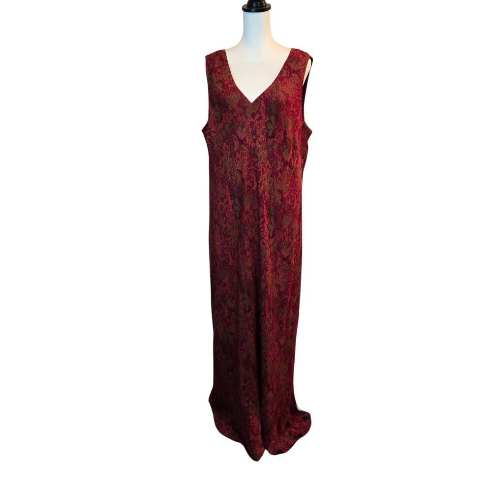 INC. International Concepts Women's Maxi Dress Sz: 20W   Floral  Red/Green
